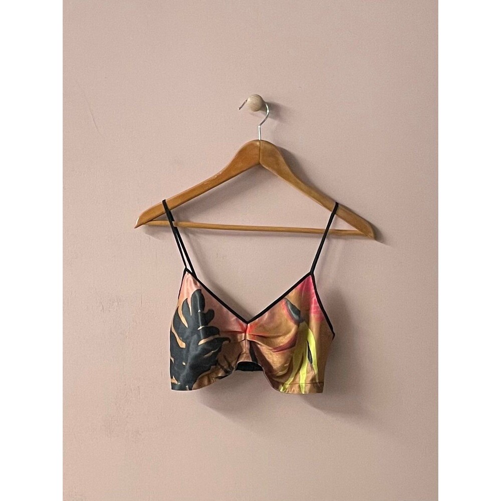Zara Tropical Print Bralette Top Size S
